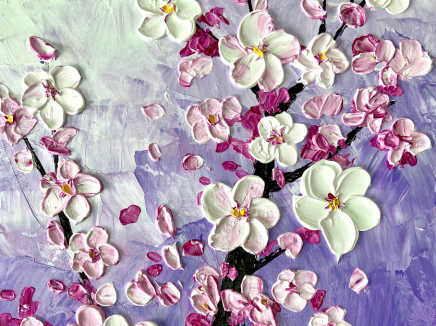 Sakura Blooms Palette-Knife Painting