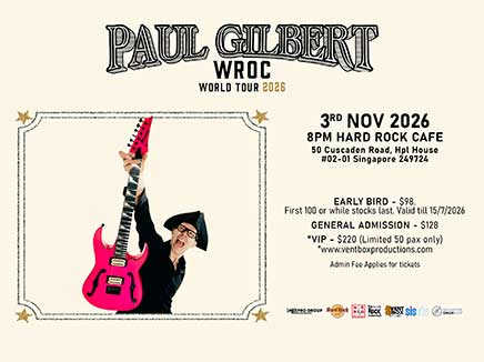 Paul Gilbert WROC World Tour 2026 Live in Singapore
